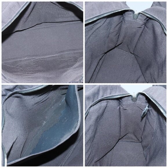 HERMES Her Line MM Hand Bag Canvas Gray Silver Auth 140108 - Picture 15 of 16